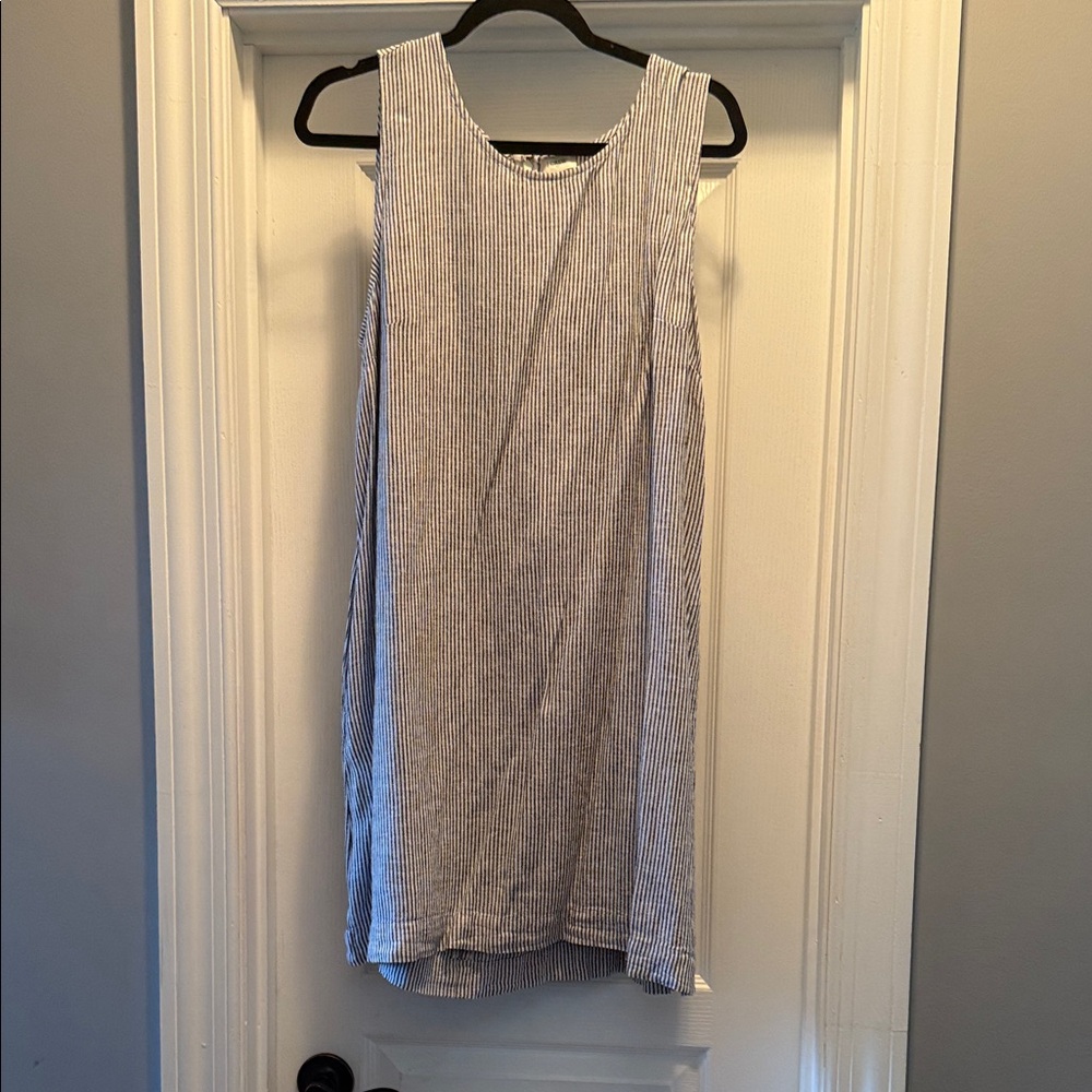 J. Crew Factory Navy and White Striped Mini Dress